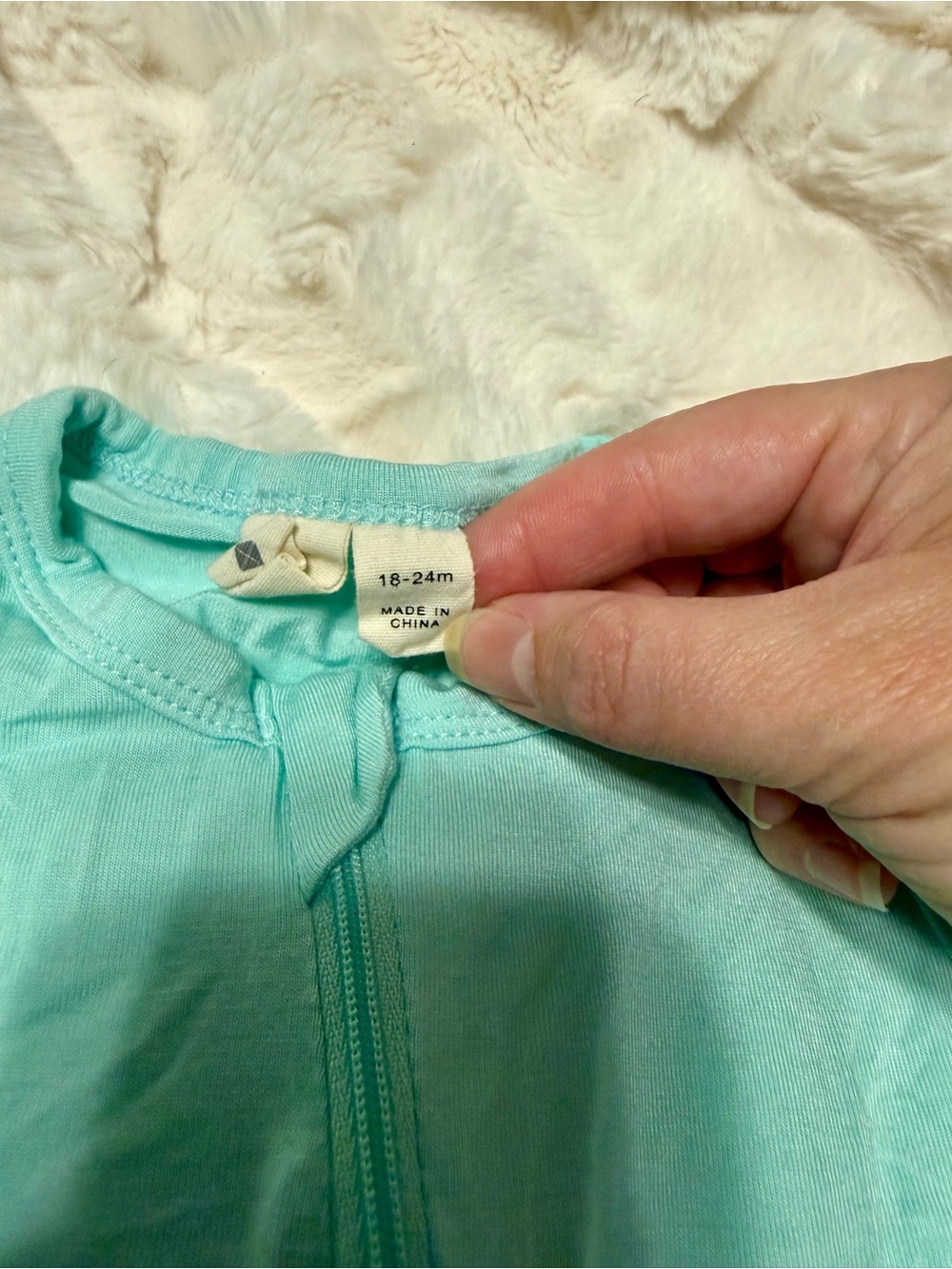 Kyte BABY Mint/Turquoise Zipper Footed One-Piece - Picture 2 of 3